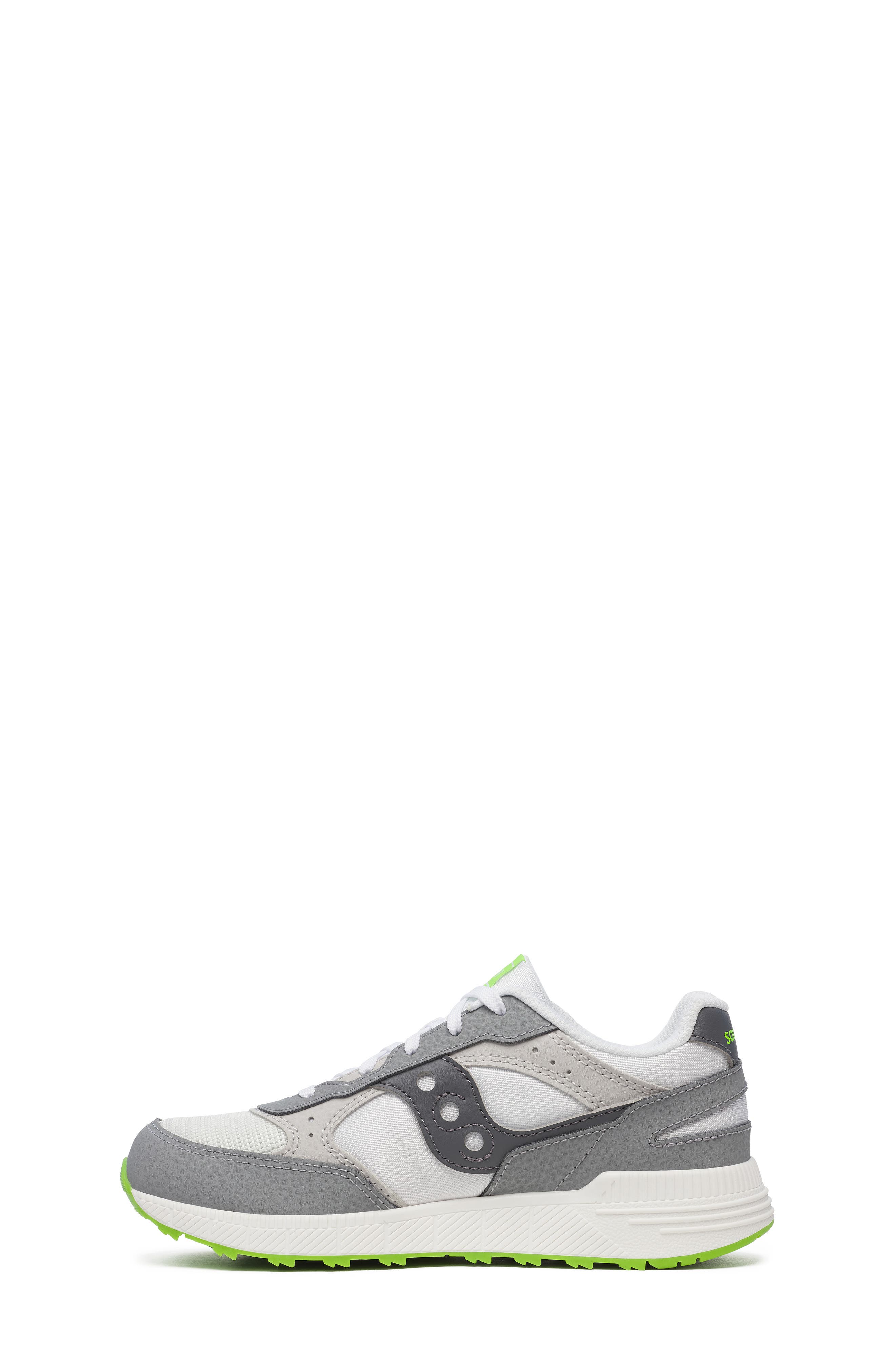 Saucony Kids' Eclipse KDZ Sneaker, Alternate, color, White/ Grey/ Lime