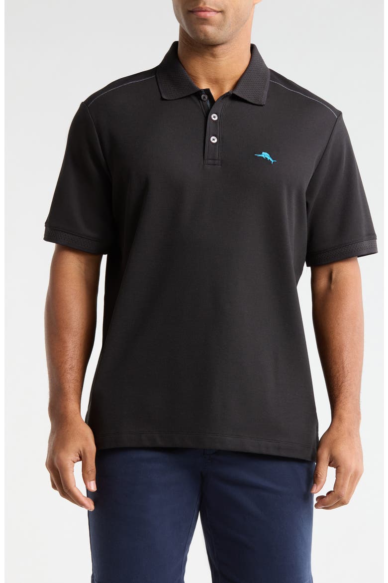 Emfielder Icon Solid IslandZone® Polo, Main, color, BLACK