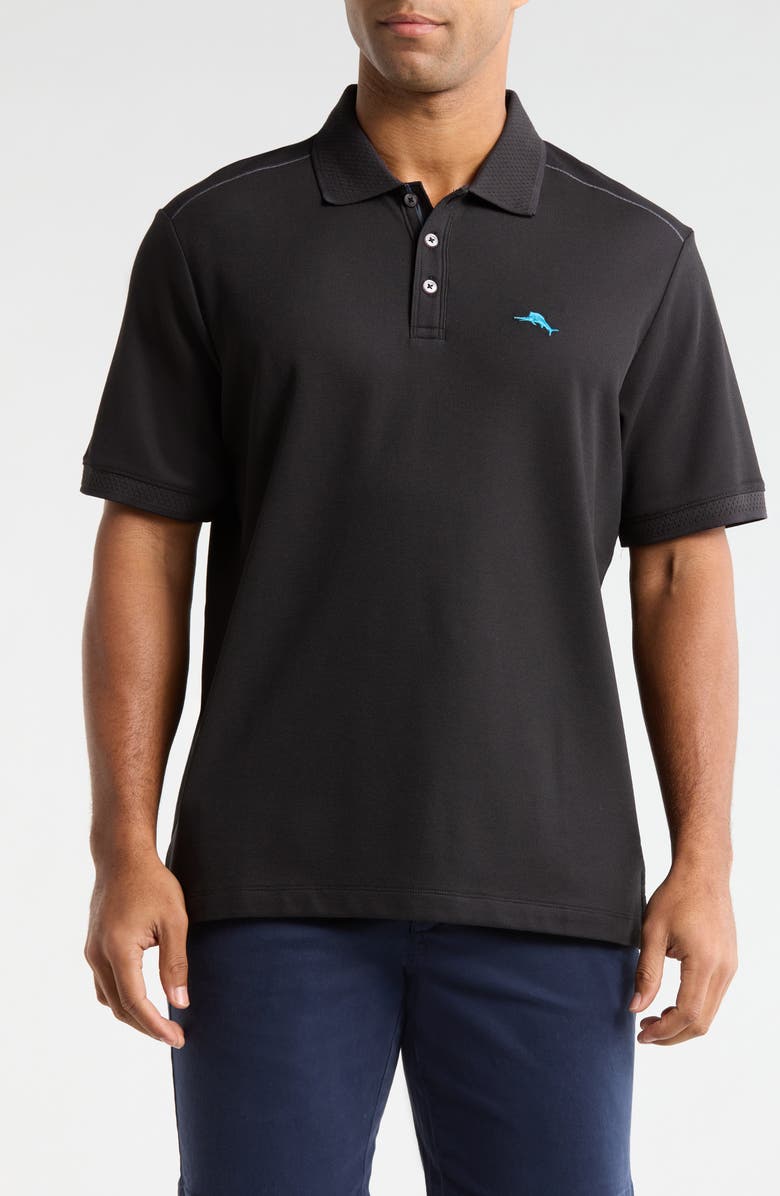 Tommy Bahama Emfielder Icon Solid IslandZone<sup>®</sup> Polo, Main, color, Black