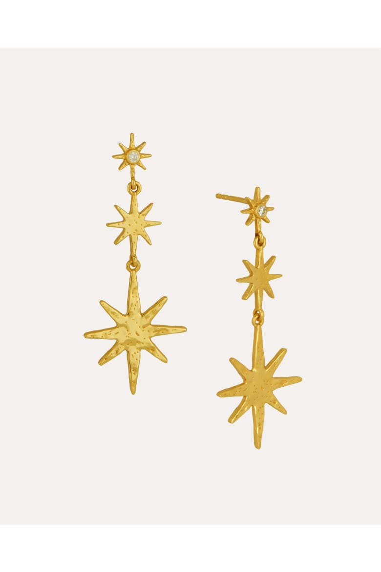 Star Drop Earrings, Main, color, Gold