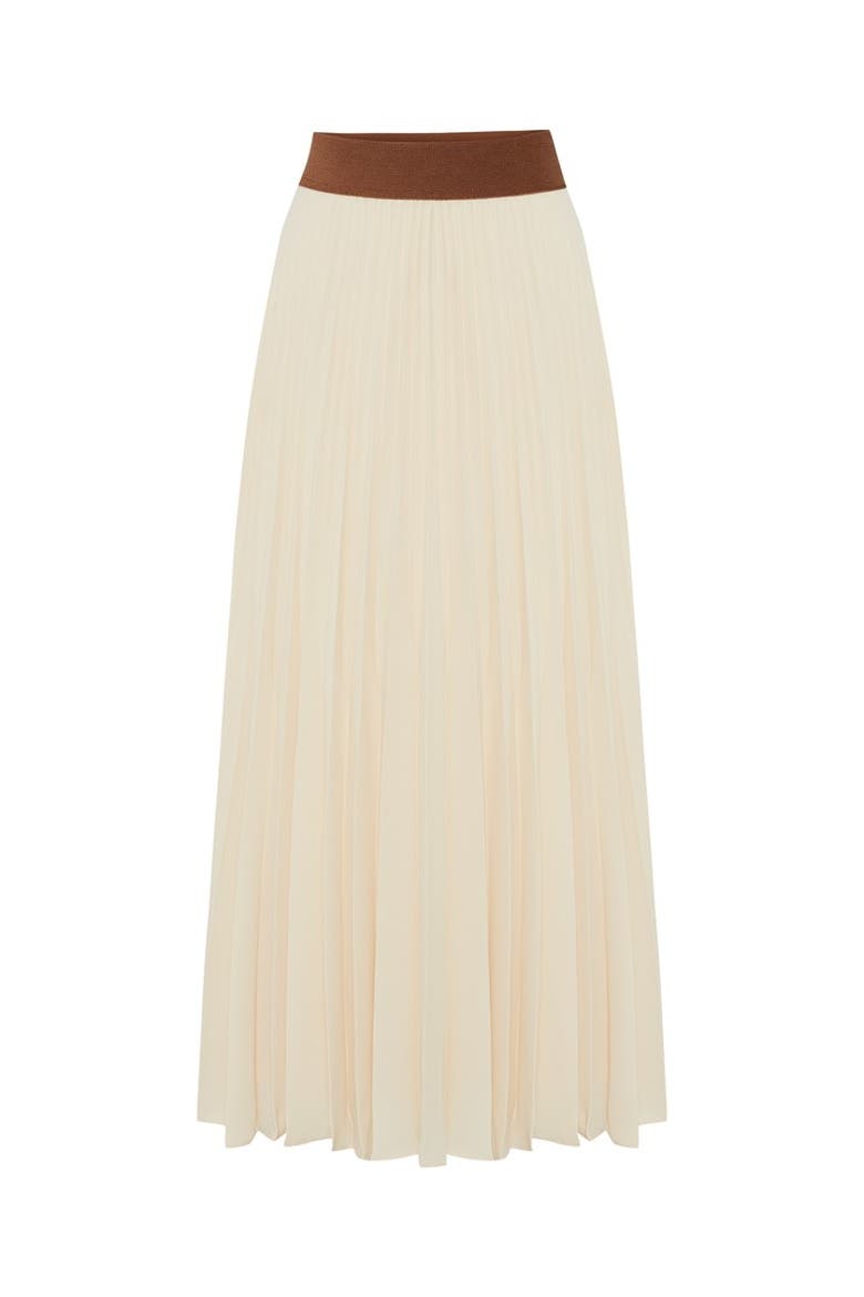Diana Pleated Midi Skirt, Main, color, Ecru
