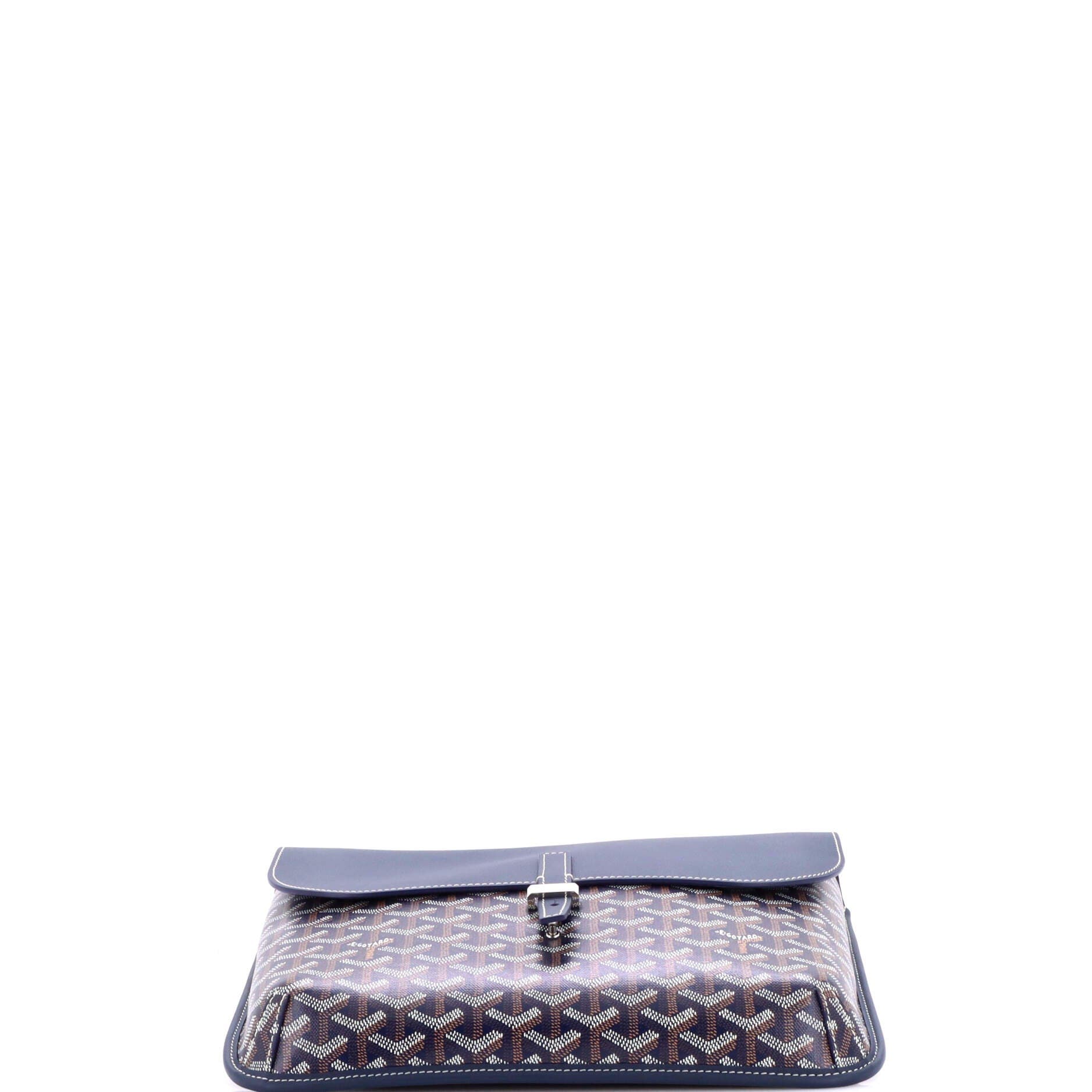 Pre-Owned Goyard Coursier Messenger Bag Coated Canvas and Leather, Alternate, color, Blue