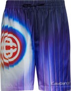 Casablanca Shockwave Stripe Silk Drawstring Shorts