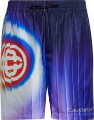 Casablanca Shockwave Stripe Silk Drawstring Shorts