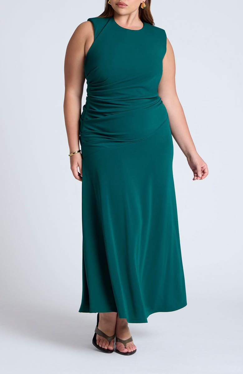 ELOQUII Peekaboo Back Cutout A-Line Dress, Main, color, 