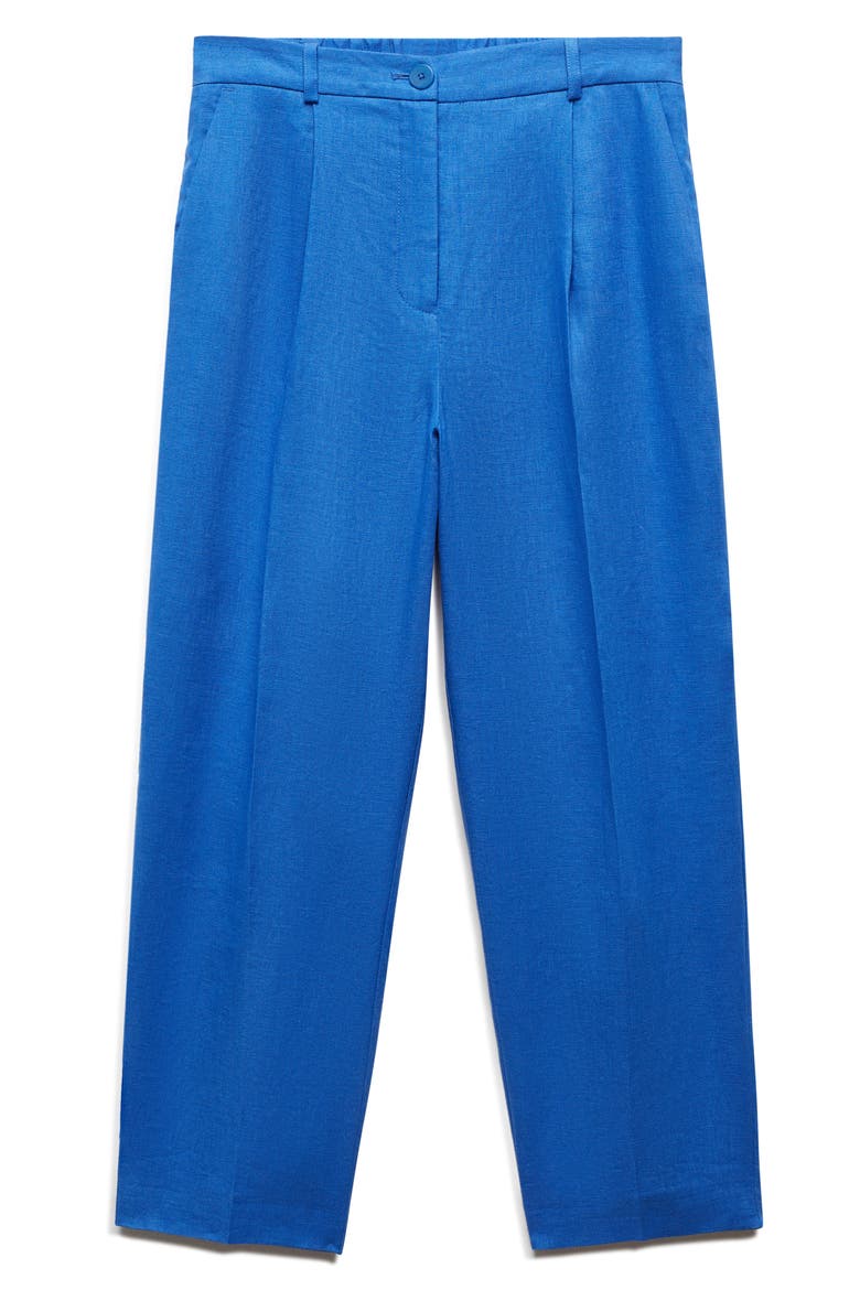 Brunoli Linen Ankle Straight Leg Pants, Alternate, color, MEDIUM BLUE