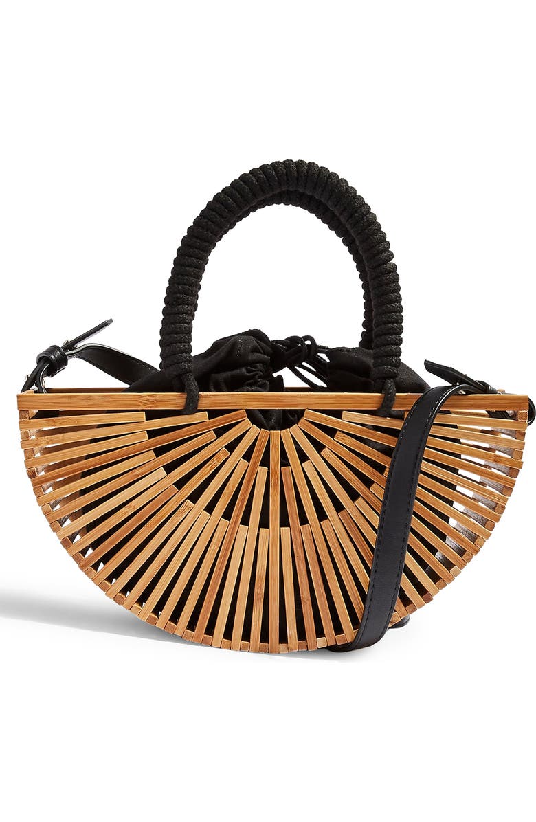 Topshop Crete Wooden Grab Bag, Main, color,