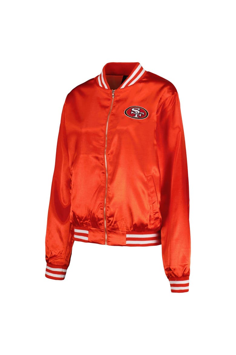 Women's Cuce Scarlet San Francisco 49ers Rhinestone Full-Zip Varsity Jacket, Alternate, color, Scarlet