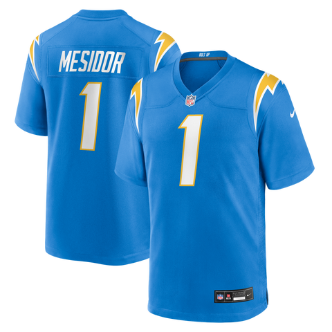 Men's Nike Powder Blue Los Angeles Chargers Akheem Mesidor Team Game Jersey