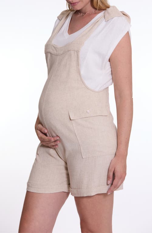 Cache Coeur Eloise Dungaree Maternity Short Overalls In Natural