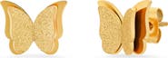 STEELTIME Sand Dust Layered Butterfly Stud Earrings