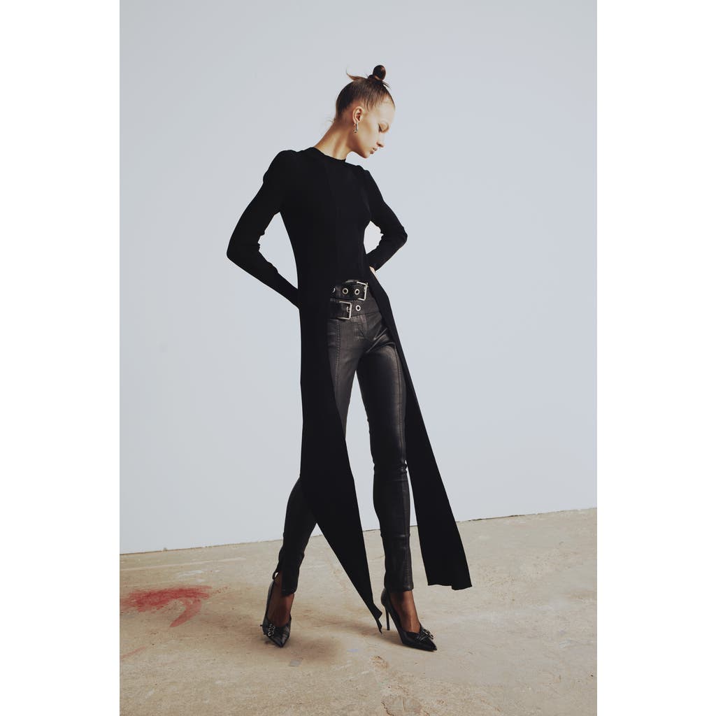 Pcfg Tailed Knit Top In Black