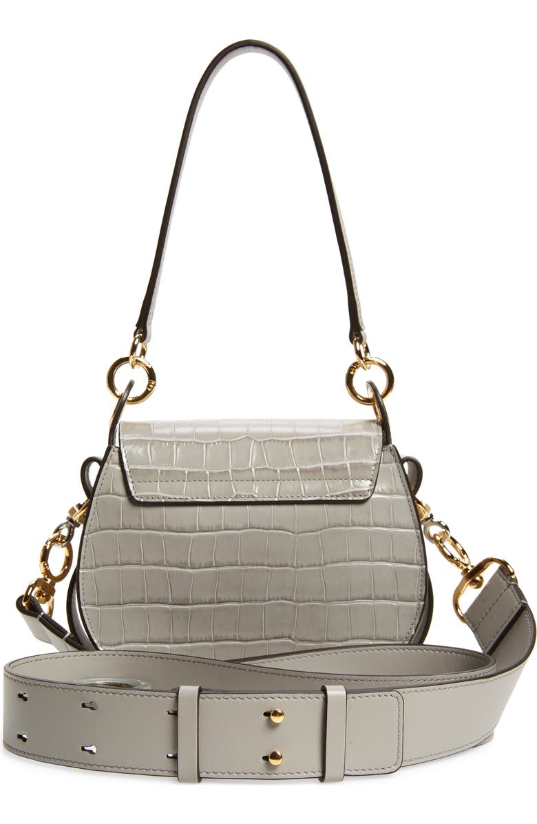 Chloé Small Tess Croc Embossed Leather Shoulder Bag, Alternate, color,