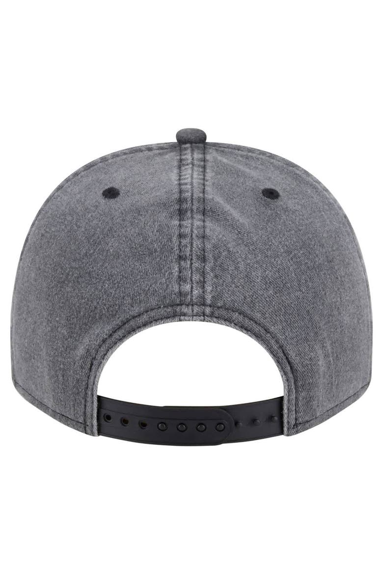 Men's New Era  Charcoal Denver Nuggets Throwback Washed Pre-Curved 9FIFTY Snapback Hat, Alternate, color, Charcoal