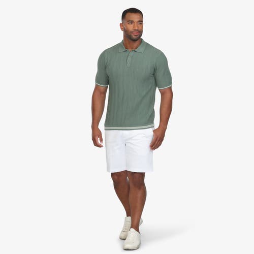 Vustra Textured Knit Polo In Green