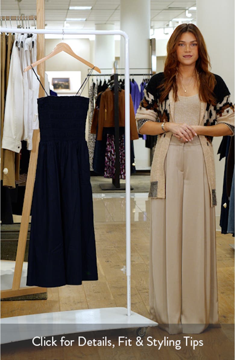 Kerrie Smocked Cotton Blend Sundress, sales video thumbnail