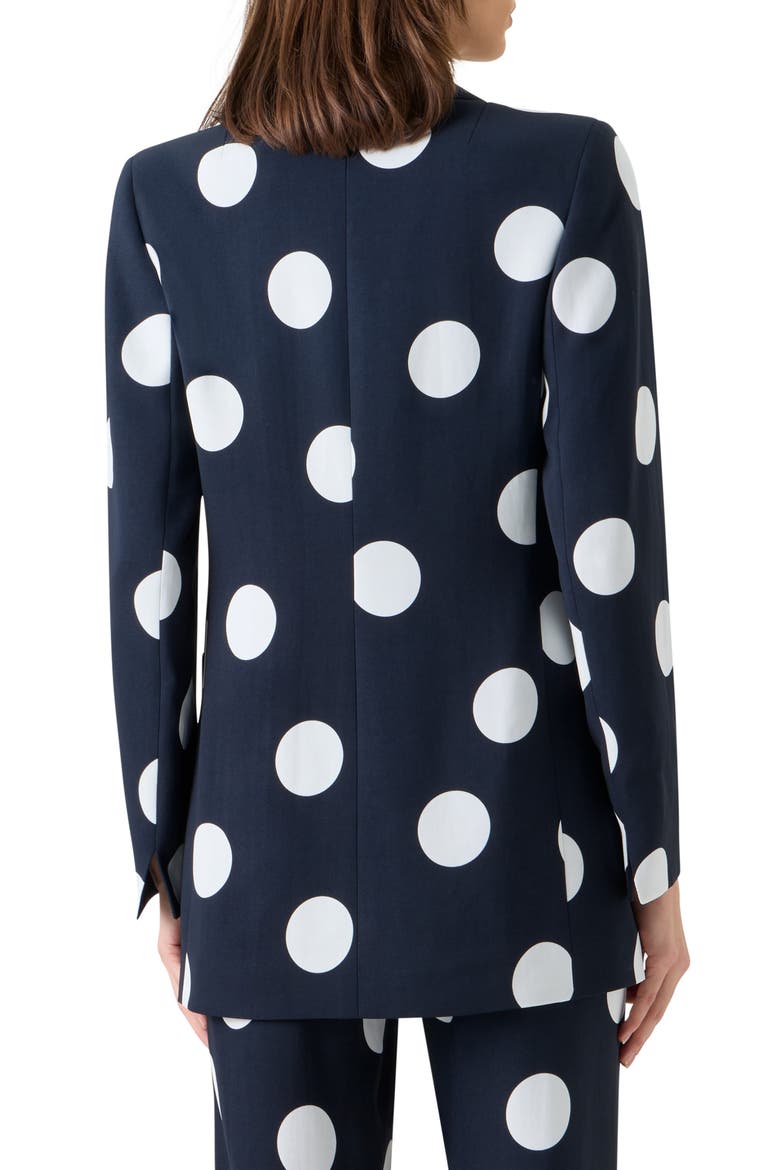 X-Large Polka Dot Single Breasted Stretch Crepe Blazer, Alternate, color, BLACK-CREAM