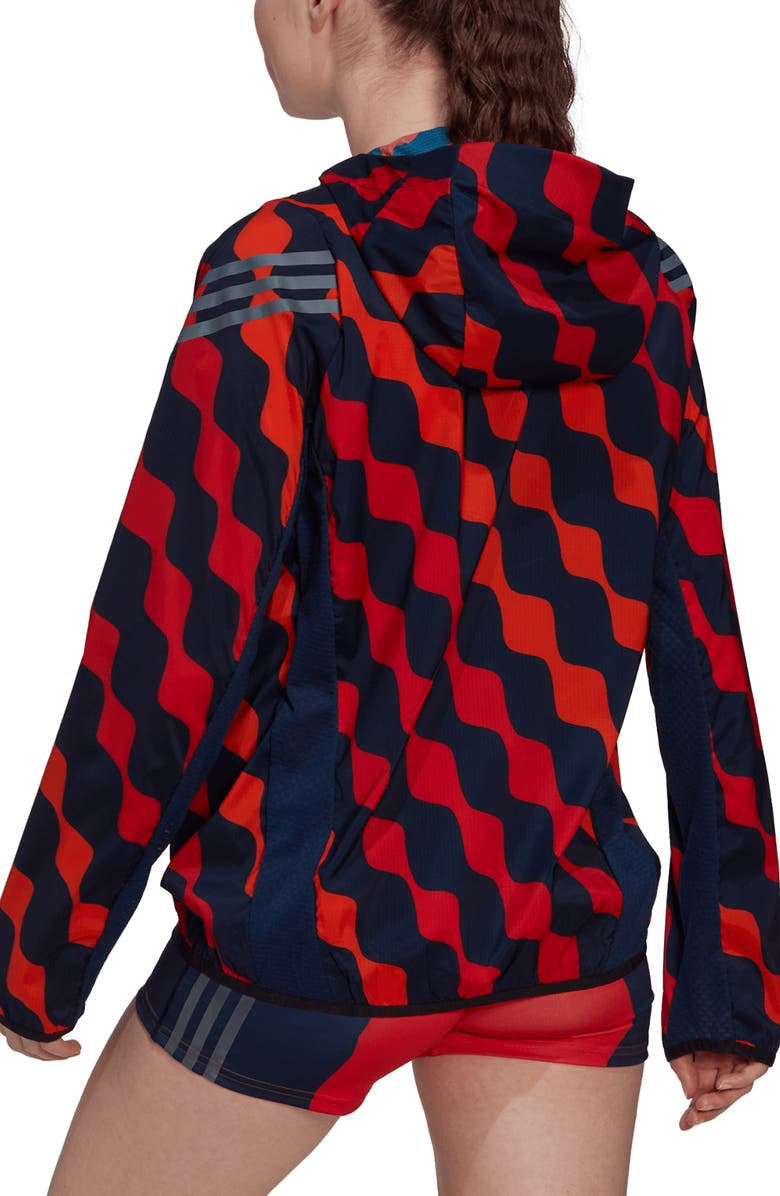 adidas x Marimekko Print Icon 3-Stripes Windbreaker, Alternate, color, 