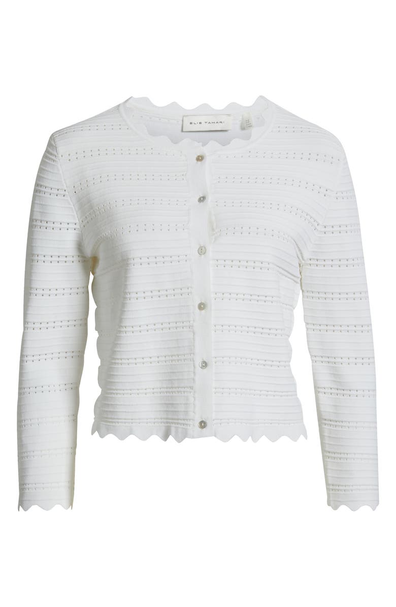 Elie Tahari The Alessandra Pointelle Cardigan, Alternate, color, 