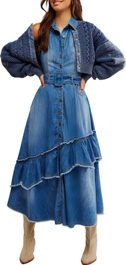 Free people denim shirt dress online