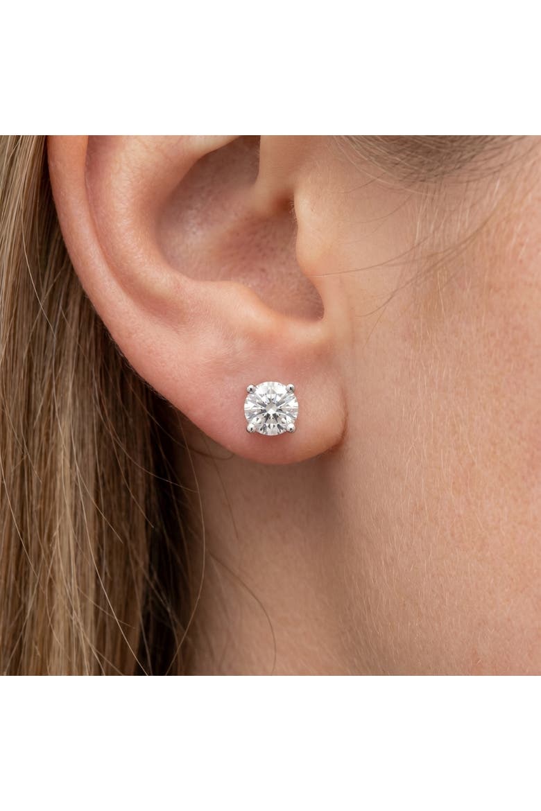 Platinum 2Ct TW Round Cut Diamond Studs Lab Grown, Alternate, color, Platinum