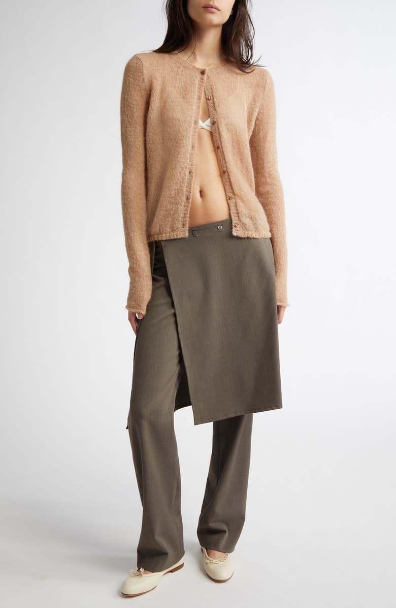 Paloma Wool Alone Avec Plaisir Mohair & Alpaca Blend Cardigan, Alternate, color, Light Brown