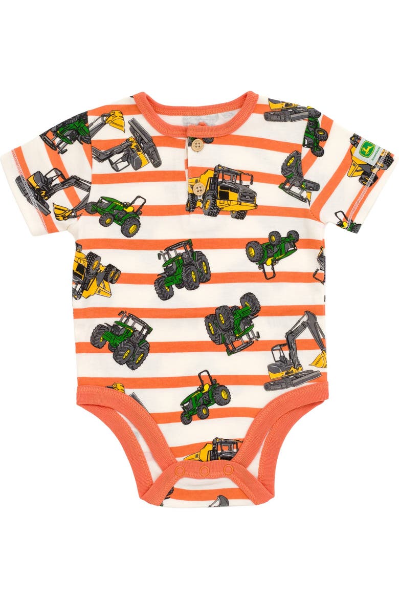 5-Pack Short Sleeve Bodysuits, Alternate, color, Green Orange Yellow