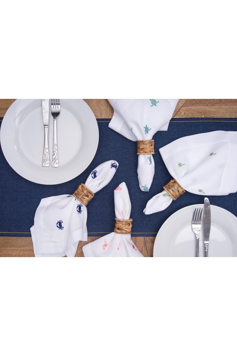 Denim Dinner Table Runner 13" x 72" for Everyday Casual Tabletop Celebrations, Alternate, color, Blue