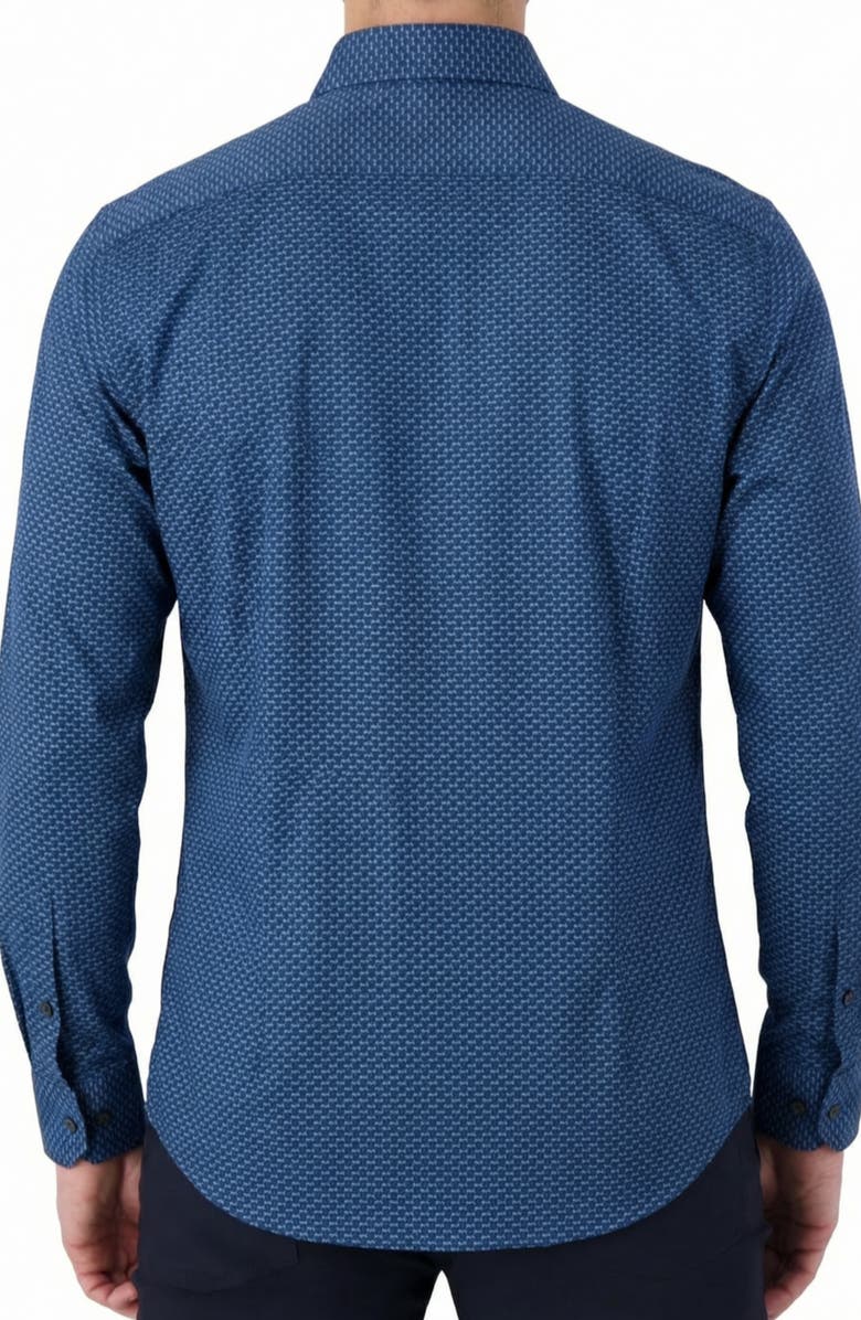 Report Collection Geo Print Long Sleeve Woven Spot Shirt, Alternate, color, Navy