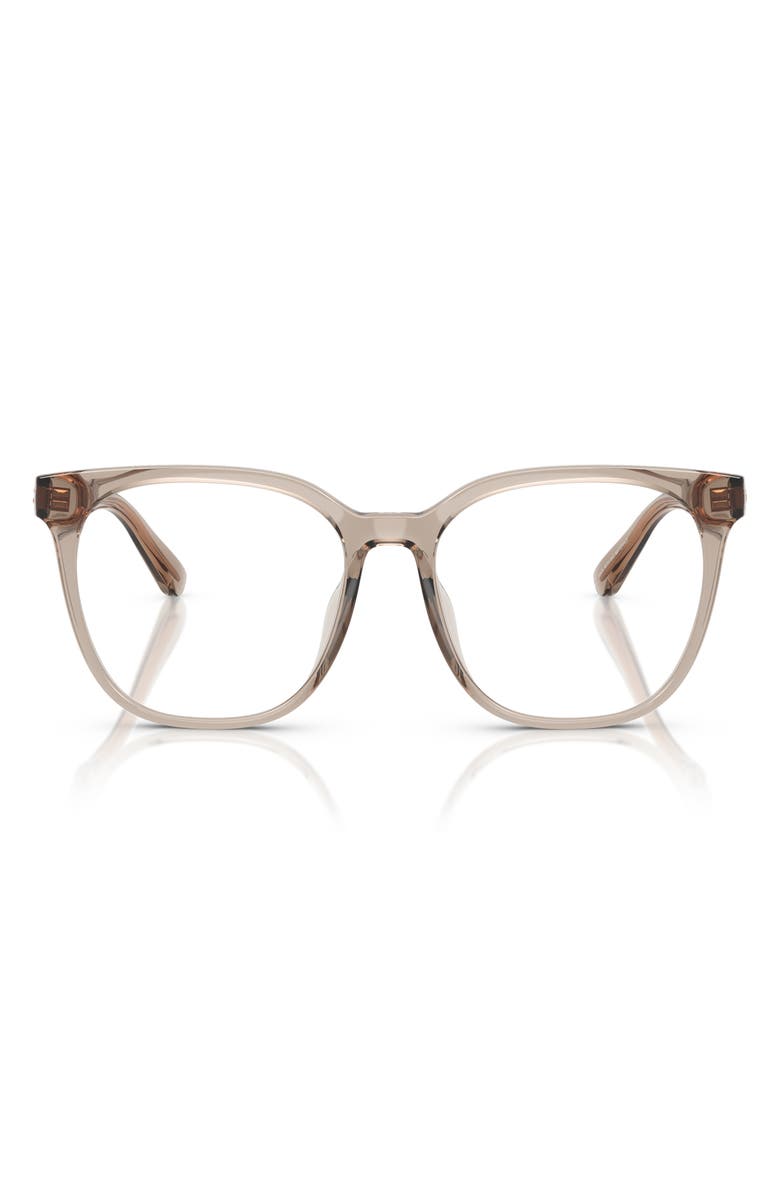 COACH 54mm Square Optical Glasses, Main, color, Brown