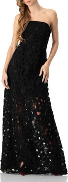 IVONNE Strapless Pearl Embellished Gown