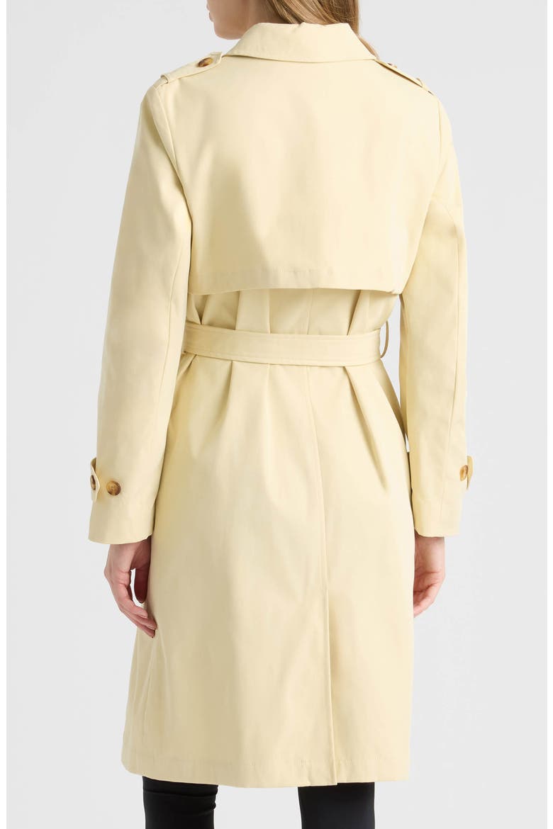 Belted Canvas Trench Coat, Alternate, color, BUTTER