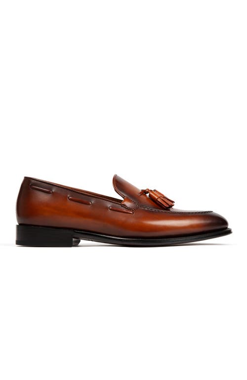 Anthony Veer Camden Tassel Loafer In Amber Cognac Tan