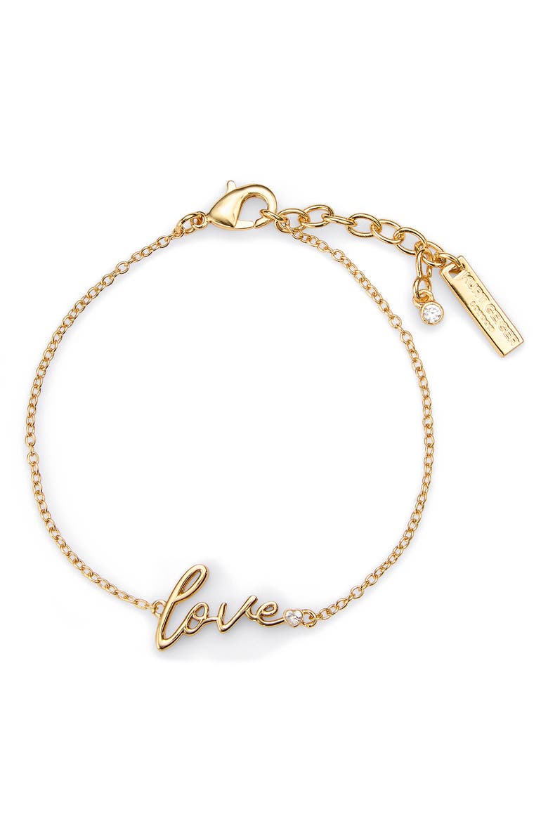 Kurt Geiger London Love Script Bracelet, Alternate, color, Gold