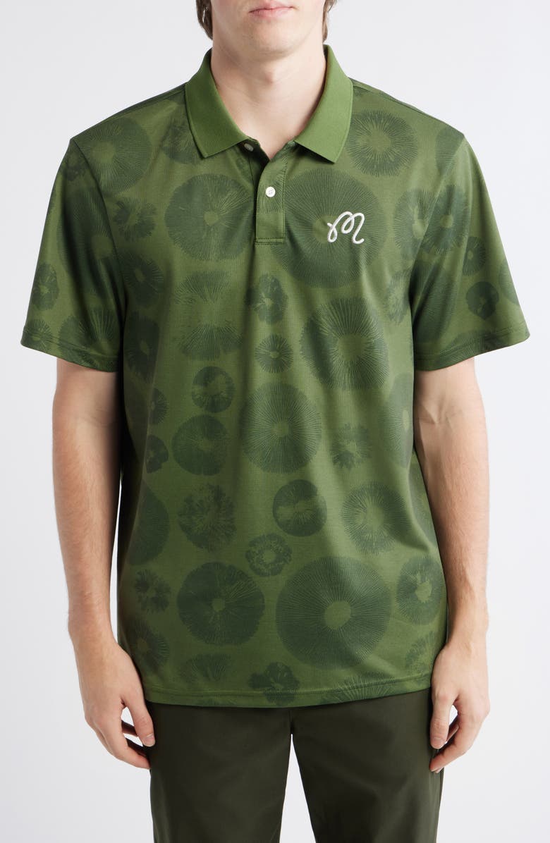 Malbon Golf Fairway Foraging Golf Polo, Main, color, Olivine