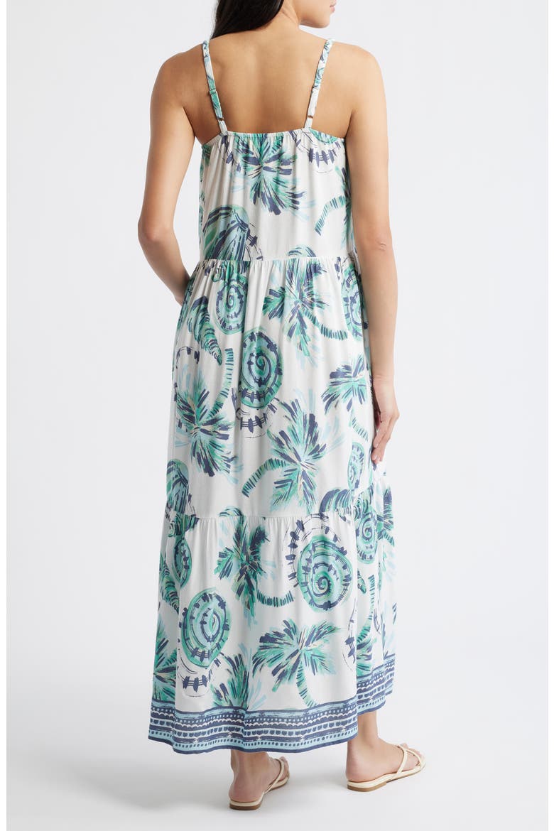 Tropical Print Maxi Dress, Alternate, color, CREAM