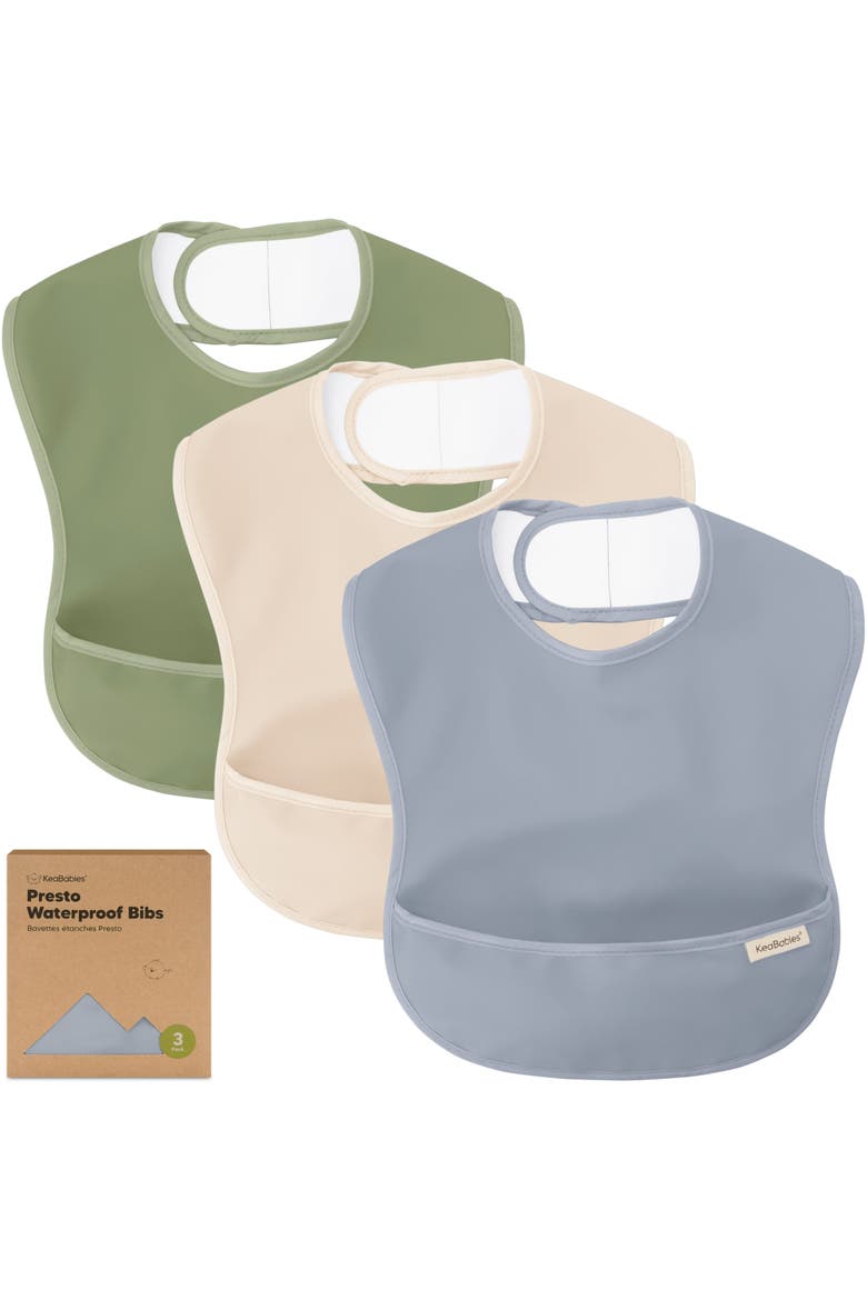 3-Pack Presto Waterproof Bibs, Main, color, Slate