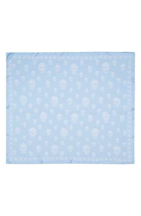 Skull Print Silk Scarf
