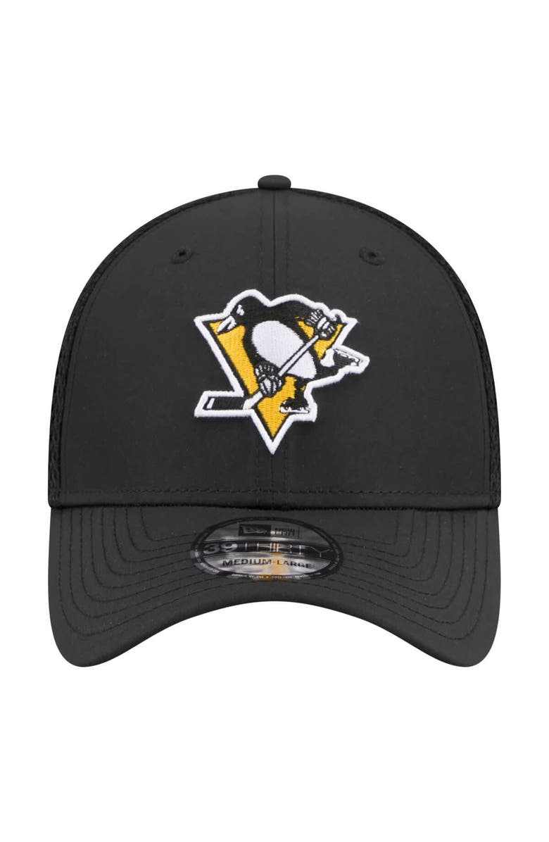 New Era Men's New Era Black Pittsburgh Penguins Logo 39THIRTY Flex Hat, Alternate, color, Black