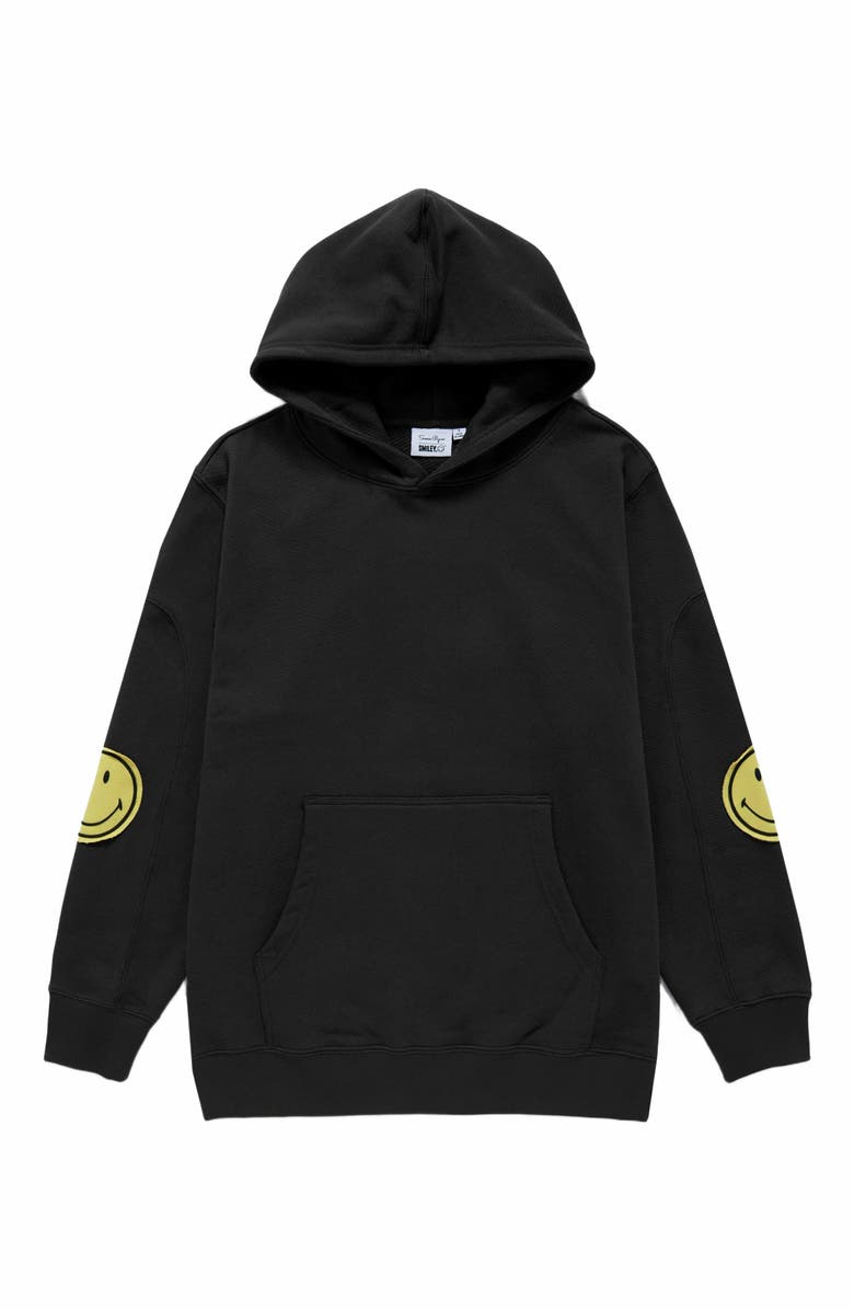 Samii Ryan SMILEY OVERSIZED HOODIE, Alternate, color, Black
