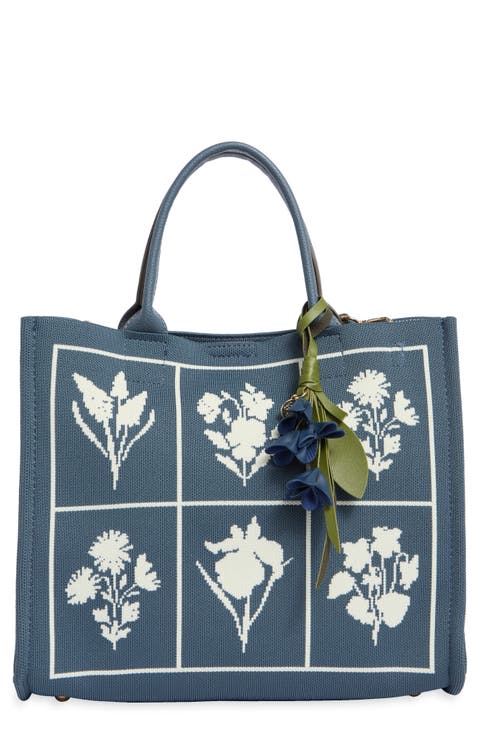 Floral Knit Square Satchel