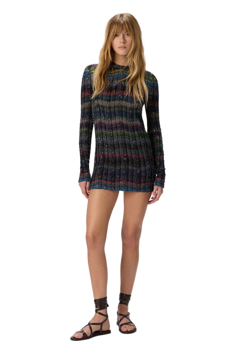 Crew Neck Sweater With Wave Pattern, Main, color, Multicoloured