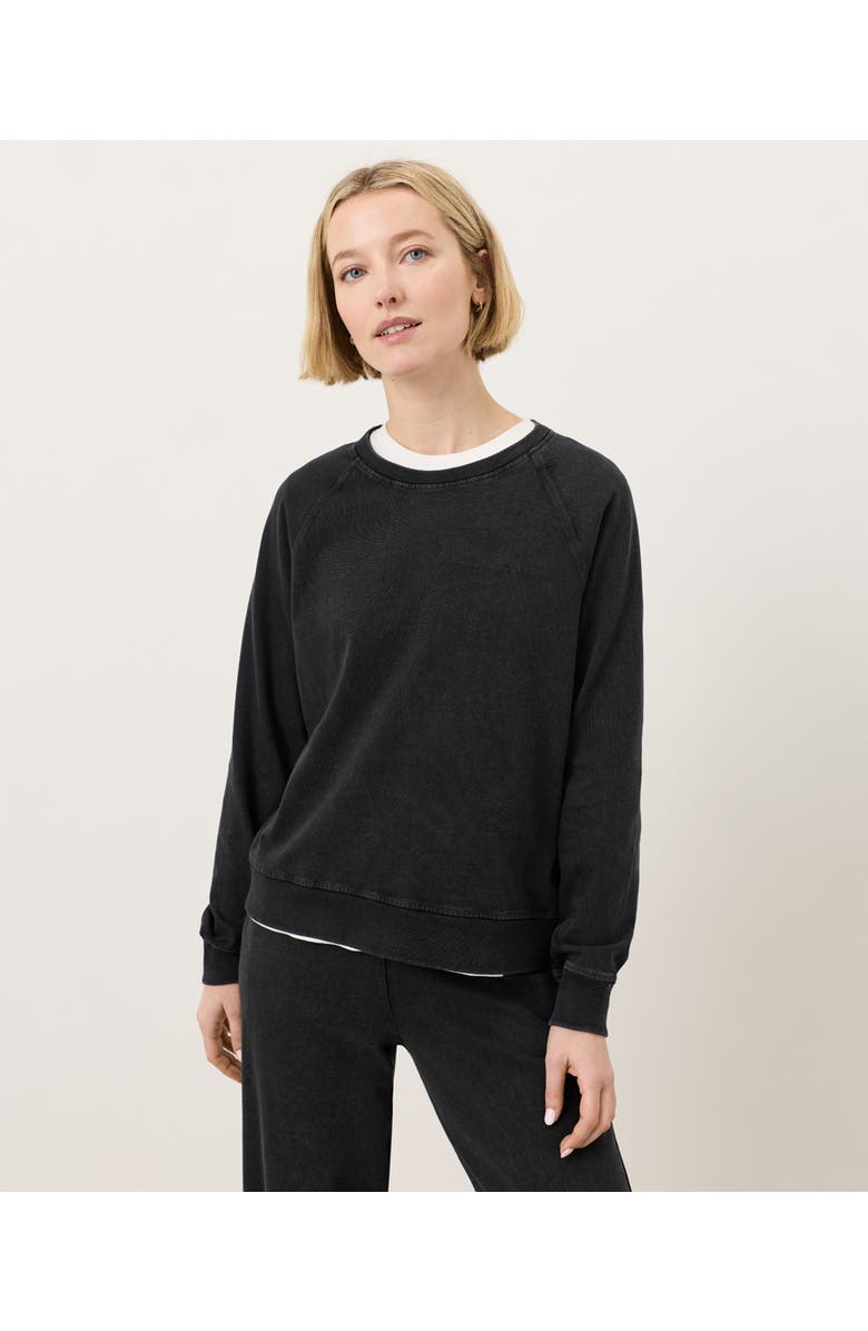 Pact Organic Cotton Weekends Relaxed Raglan Sweatshirt, Main, color, Washed Black