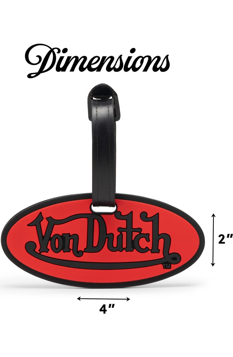 Von Dutch Logo Patch 2-Piece Suitcase ID Tag Set with Adjustable Straps, Alternate, color, Logo Patch