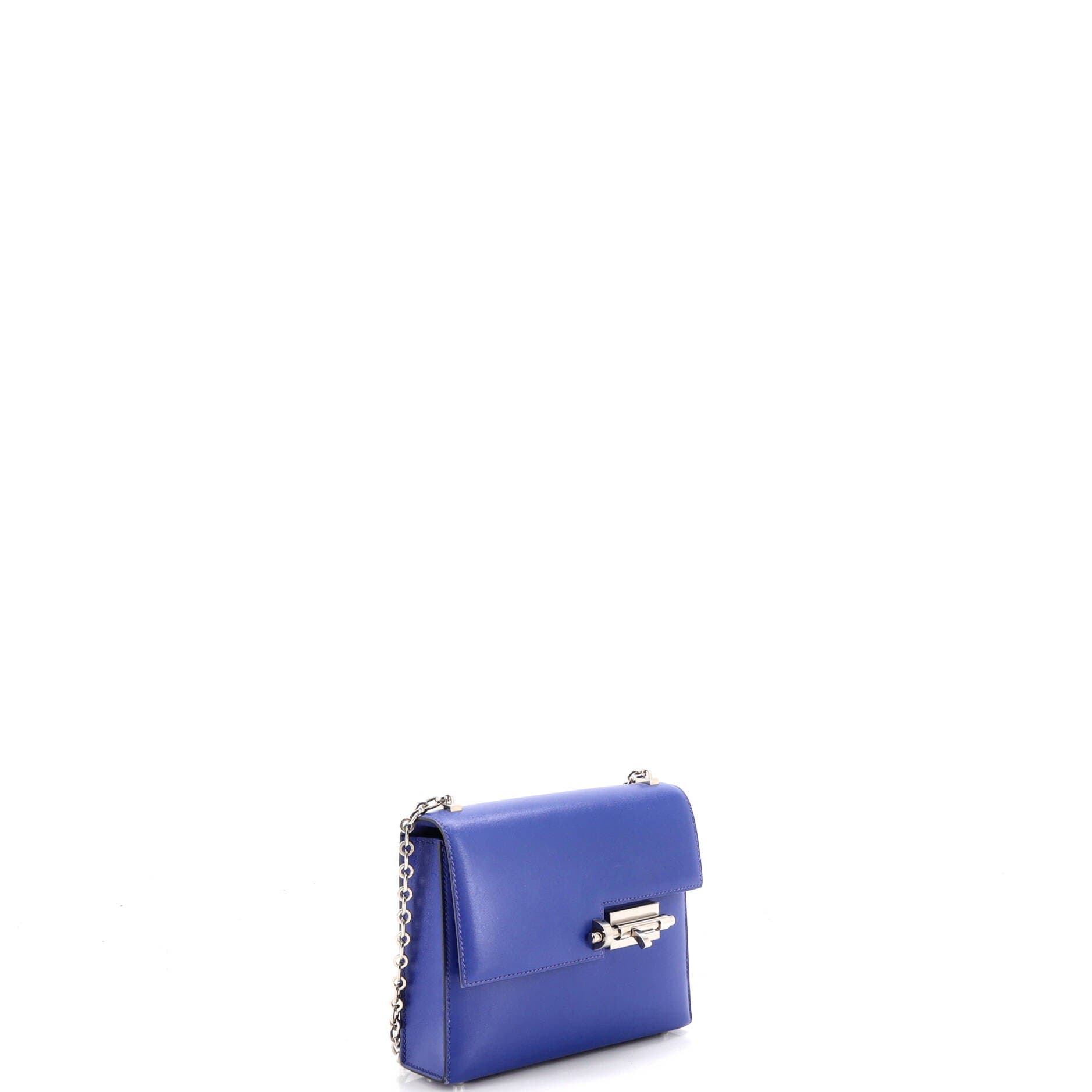 Verrou Chaine Bag Tadelakt Mini, Alternate, color, Blue