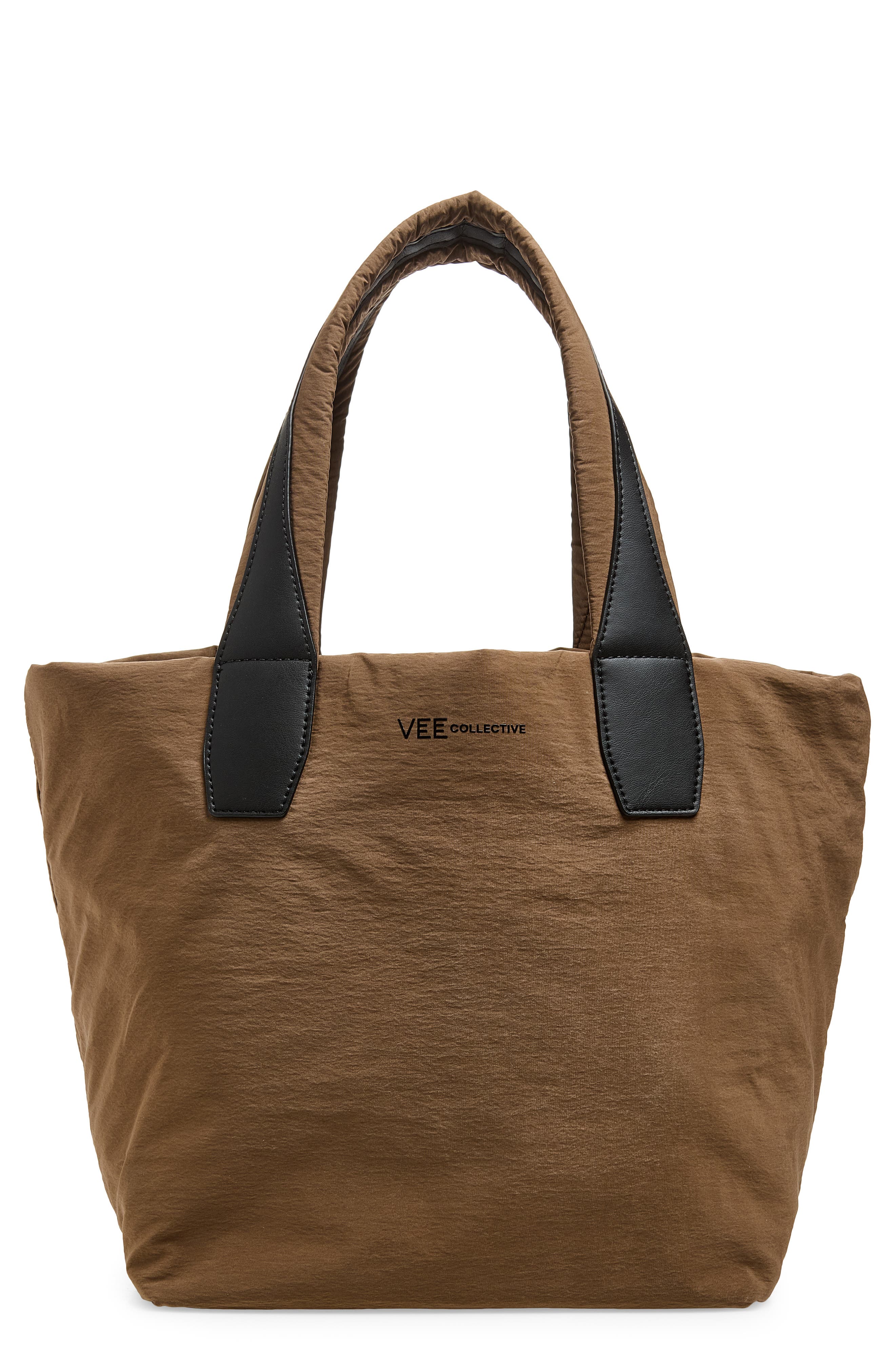 VeeCollective Small Essence Canvas Tote, Main, color, Mink Trench Brown