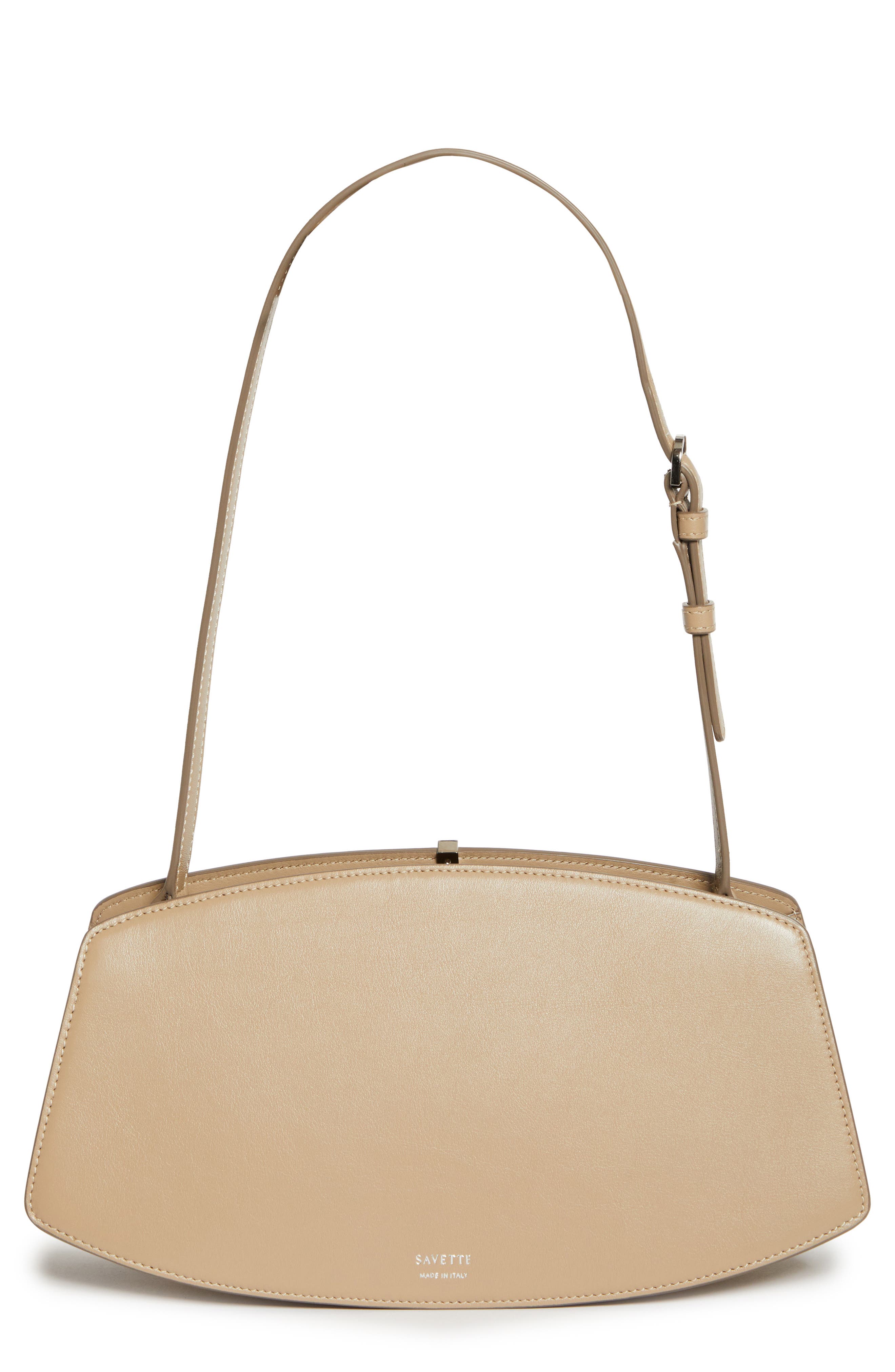 SAVETTE The Florence Leather Shoulder Bag, Alternate, color, Clay