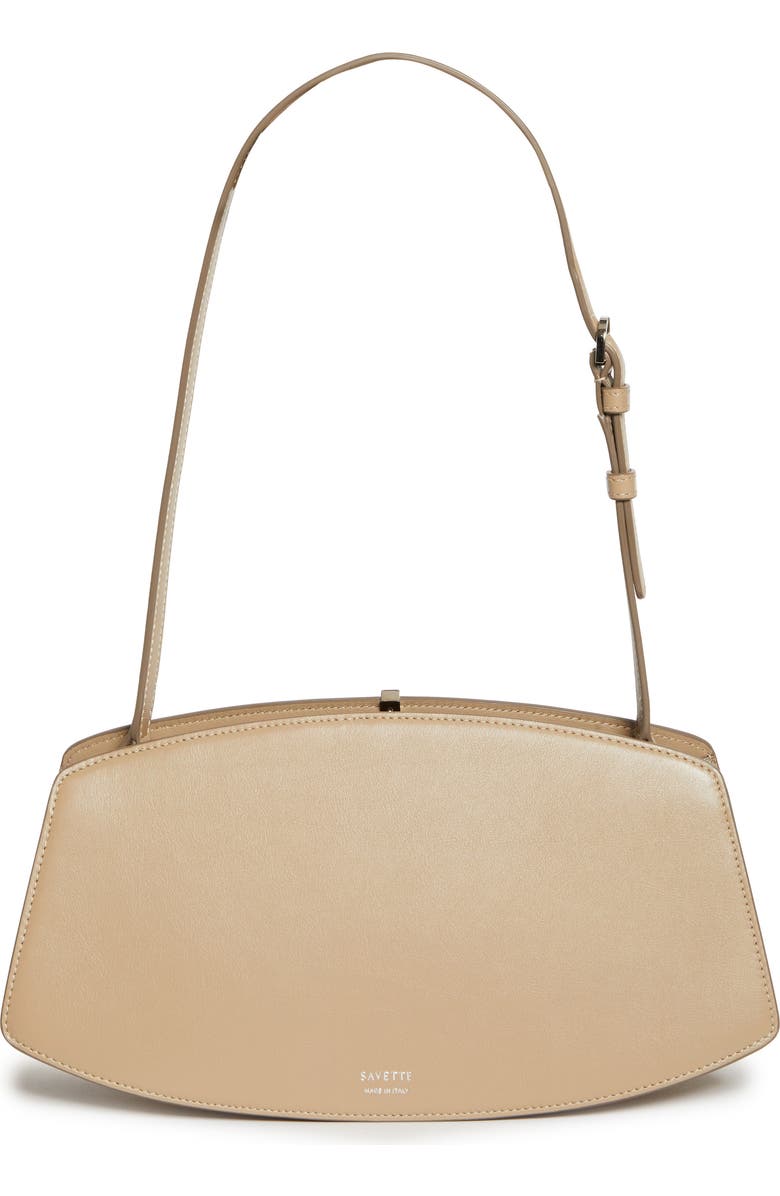SAVETTE The Florence Leather Shoulder Bag, Alternate, color, Clay