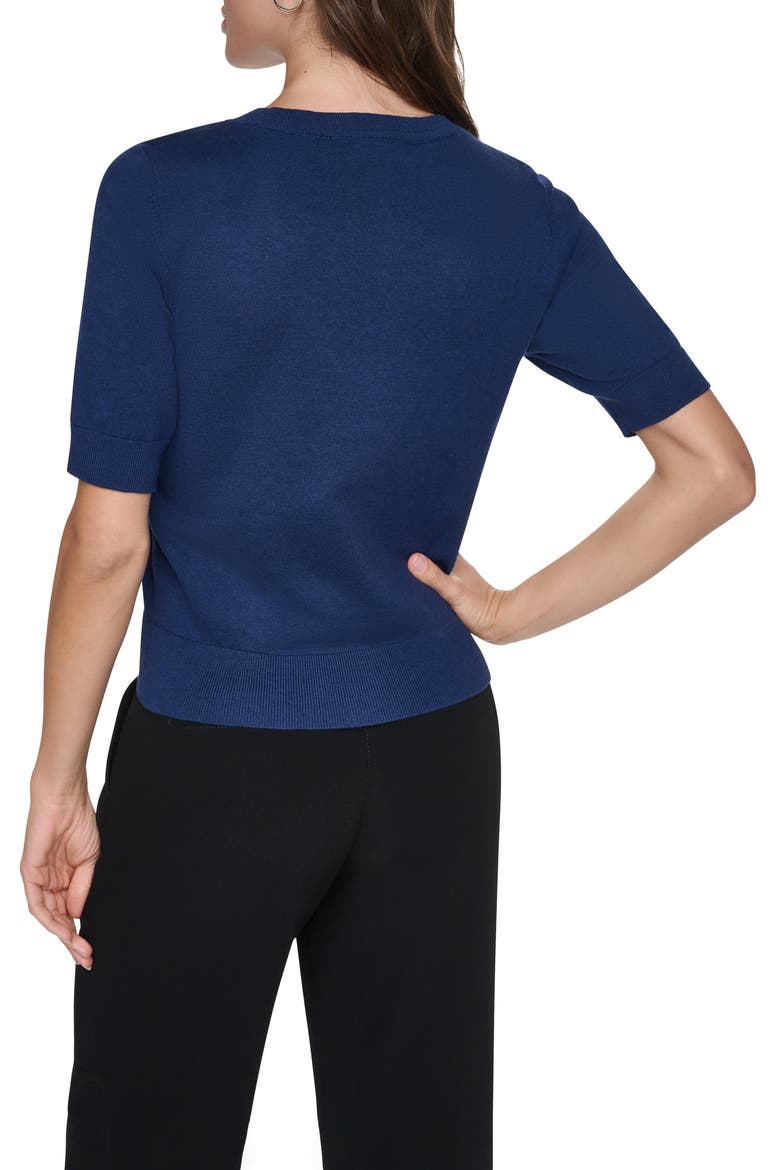 Lace Trim Sweater, Alternate, color, INTREPID BLUE