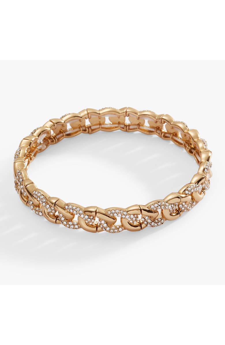 Alex and Ani Pave Curb Chain Stretch Bracelet, Main, color, Gold